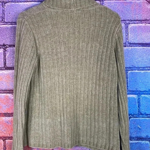 Crew Sweater Turtle Neck Large Pullover Women's Knit Size Sleeve Green - Picture 6 of 7